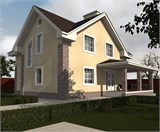 Проект дома D-088. Дом из блоков с мансардой D-088