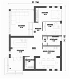 Проект дома D-083. Дом с плоской крышей двухэтажный D-083