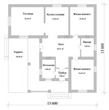 Проект дома C-102. Квадратный дом C-102