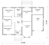 Проект дома B-102. Дом из блоков с гаражом B-102