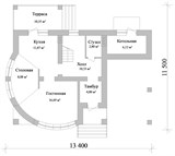 Проект дома B-100. Дом с мансардой и навесом B-100