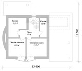 Проект дома B-100. Дом с мансардой и навесом B-100