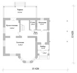Проект дома C-098. Дом с навесом и террасой C-098