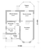 Проект дома B-093. Дом со вторым светом и террасой B-093