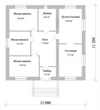 Проект дома B-091. Квадратный дом из кирпича B-091
