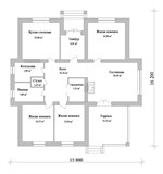 Проект дома C-094. Квадратный дом из пеноблоков C-094
