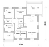 Проект дома B-082. Квадратный дом с террасой B-082