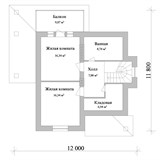 Проект дома B-078. Дом 12 на 12 с мансардой B-078