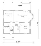 Проект дома B-074. Загородный дом с эркером B-074