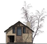 Проект дома B-034. Узкий дом с террасой B-034