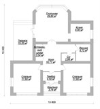 Проект дома B-031. Небольшой одноэтажный дом с двумя спальнями B-031