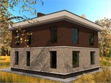Проект дома B-029. Дом 2 этажа с плоской крышей B-029