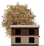 Проект дома B-029. Дом 2 этажа с плоской крышей B-029