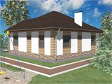 Проект дома B-027. Квадратный дом из блоков B-027