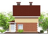 Проект дома A-016. Кирпичный дом с верандой A-016
