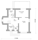 Проект дома B-012. Дом с 2 спальнями B-012