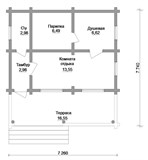 Проект хоз. постройки G-021. Баня из бревна G-021