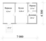 Проект хоз. постройки G-083. Каркасная летняя кухня G-083