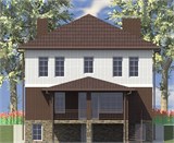 Проект дома F-017. Двухэтажный дом с цоколем F-017