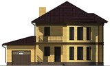 Проект дома D-142. Кирпичный дом с гаражом D-142