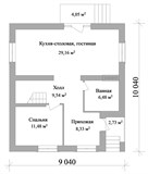 Проект дома B-301. Недорогой дом с мансардой B-301