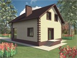 Проект дома B-301. Недорогой дом с мансардой B-301