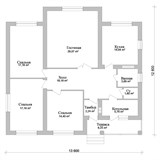 Проект дома B-304. Квадратный кирпичный дом B-304