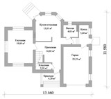 Проект дома B-300. Дом с гаражом 150 м B-300