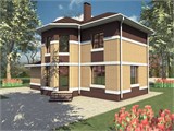Проект дома B-300. Дом с гаражом 150 м B-300