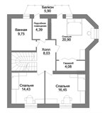 Проект дома C-171. Дом с мансардой до 200 м C-171