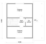 Проект дома A-108. Дом 8 на 8 A-108