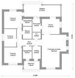 Проект дома C-263. Одноэтажный дом 16 на 16 C-263